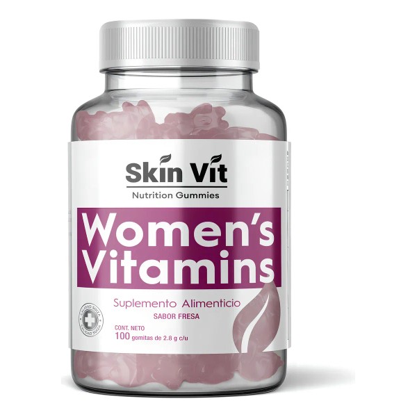 Gomitas Multivitaminico Mujer Vitaminas Colágeno Biotina 100 Sabor Fresa Womens
