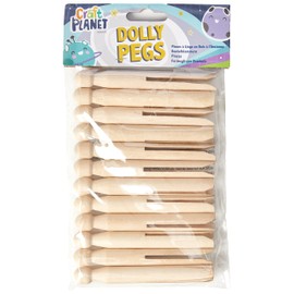 Craft Planet 12-Piece Dolly Pegs, Natural