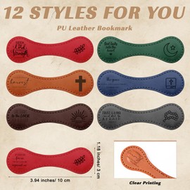 Sinload 12 Pcs Christian Magnetic Bookmarks Bulk Religious Leather Clips Bible Verse Bookmarks Magnetic Page Markers Scripture Church Gifts for Book Lovers Club Readers (Fashion)