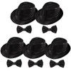 10 Pcs Unisex Sequin Fedora Hat Sequin Bow Ties Set