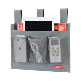 Zafit Hanging Bedside Caddy, Bedside Storage Organizer for Magazine, Phone, Remote control (Classic 4 Pockets-Grey)