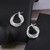 ALEXCRAFT Sterling Silver 925 Earrings Double Hoop Earrings Small Women