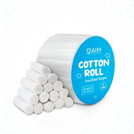 200(50×4) Dental Cotton Rolls - Nose Bleed Stopper - Nose Bleed Plugs for Kids or Adults - Highly Absorbent Gauze Rolls & Cotton Pads - Non Sterile 1.5 Inch