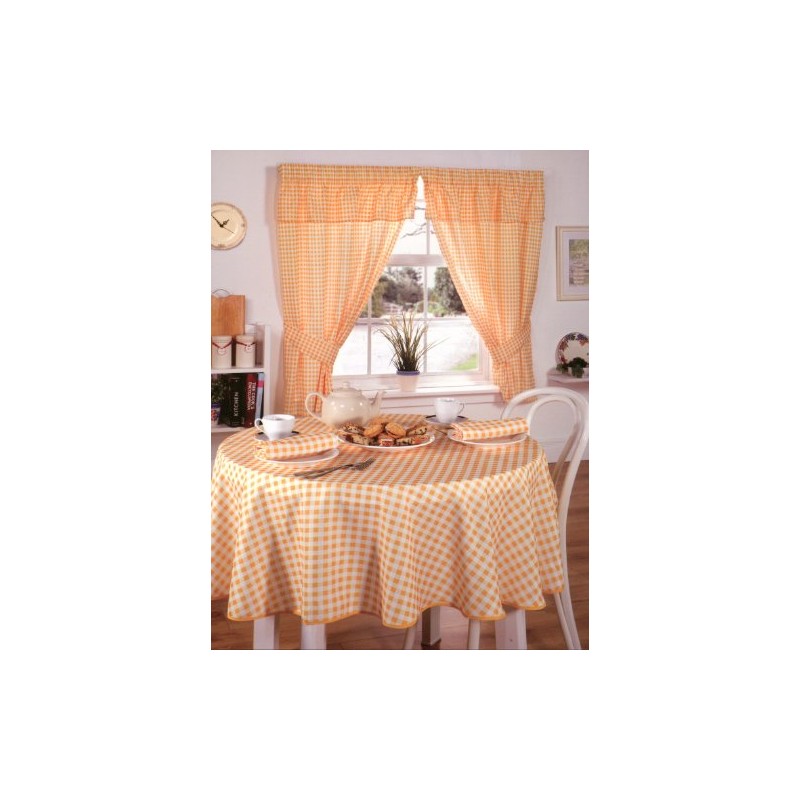 Molly Gingham Check Kitchen Pencil Pleat Curtains, Lemon, 46 x