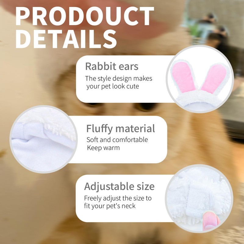 Cat Costume Bunny Rabbit Hat with Ears for Cats &