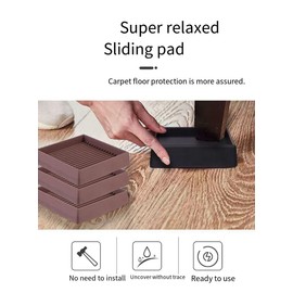 Round Rubber Furniture Caster Cups - Anti-Sliding Furniture Pads for Hardwoods Floors Feet Protector for Bed Couch Stoppers (3"-4pcs) (Black, One Size)