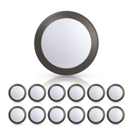 ECOELER 6" Flush Mount Disk Light, Dimmable LED Surface Mount Downlight, 16.5W 1100Lm 3000K Warm White, Low Profile Ceiling Light Fixture Installs into J-Box or Recessed Can, Bronze, 12 Pack