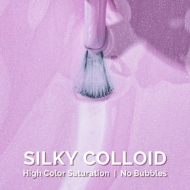 MelodySusie Pastel Purple Shimmer Gel Nail Polish,0.5fl oz Nails Soak Off UV LED Light Purple Glitter Gel Polish Gift for Women Nail Art Manicure Salon DIY Nail Design Decoration at Home-1645