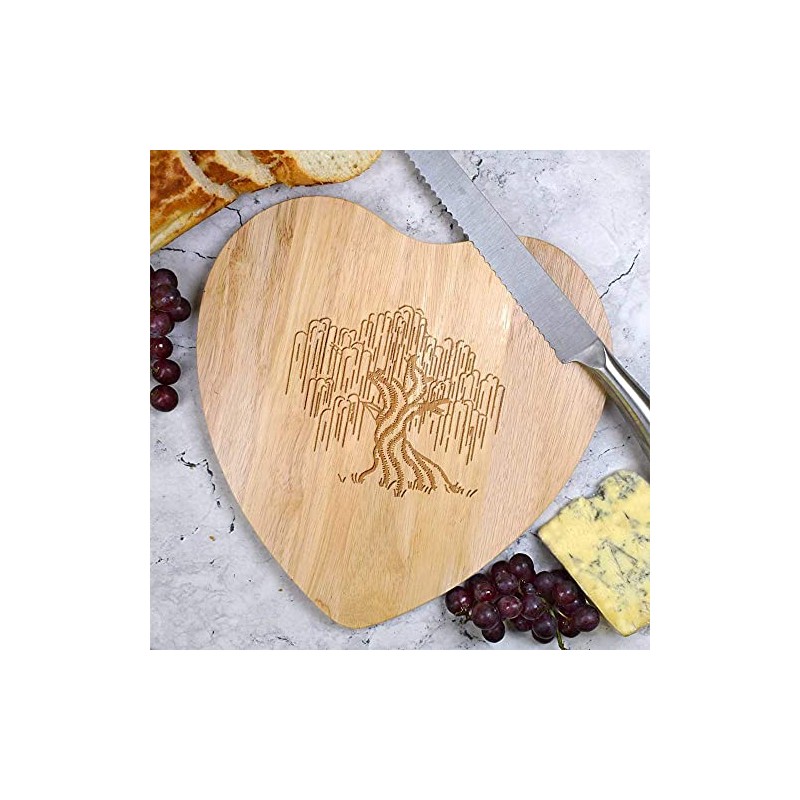 'Willow Tree' Wooden Heart Shaped Chopping/Cutting Board (WB00055655)