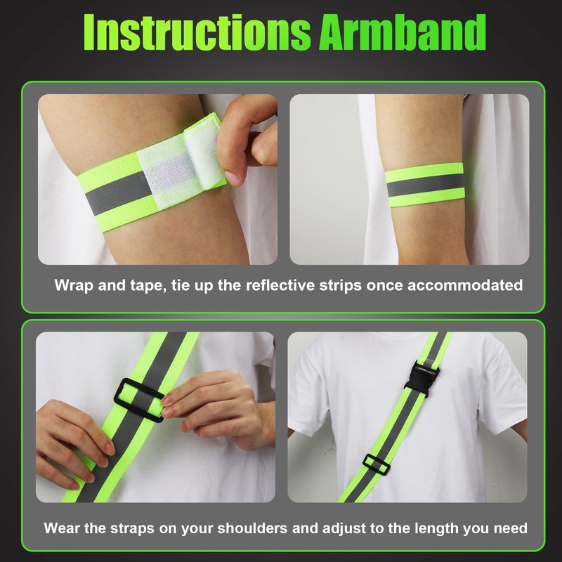 PEUTIER Reflective Running Equipment and Reflective Wristband, Reflective Shoulder Strap,