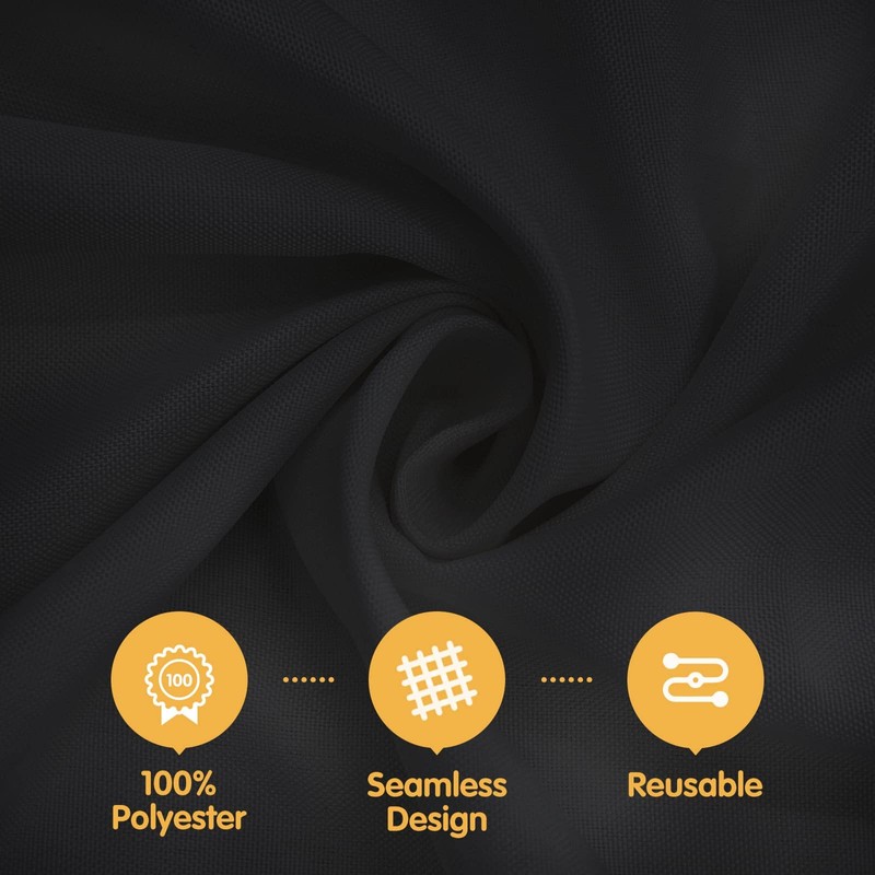 BRILLMAX 6 Pack Black Round Tablecloths 108 Inch - Circle