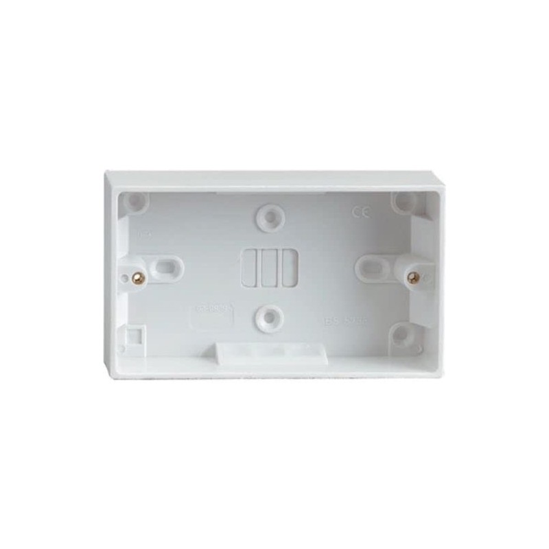 ‎2-Gang White Electric Wall Socket Double Twin 25mm Surface Double