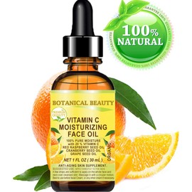 VITAMIN C Moisturizing Face Oil. 20% Vitamin C Red Raspberry Seed Oil Cranberry Seed Oil Grape Seed Oil. 100% Natural Pure Organic. 1 Fl. oz - 30 ml by Botanical Beauty