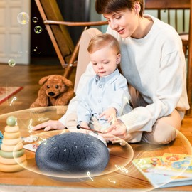 Steel Tongue Drum, 12 Inch 13 Notes Rain Drum for Outside, Hand Pan Drum with Music Book, Mallets and Carry Bag, for Musical Education Meditation Yoga, Gifts for Kids, Adult, Friends