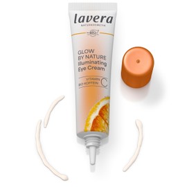 lavera Glow by Nature Illuminating Eye Cream - reduziert Augenringe & Tränensäcke - feuchtigkeitsspendend - natürliches Q10 - vegan - Naturkosmetik - 15 ml
