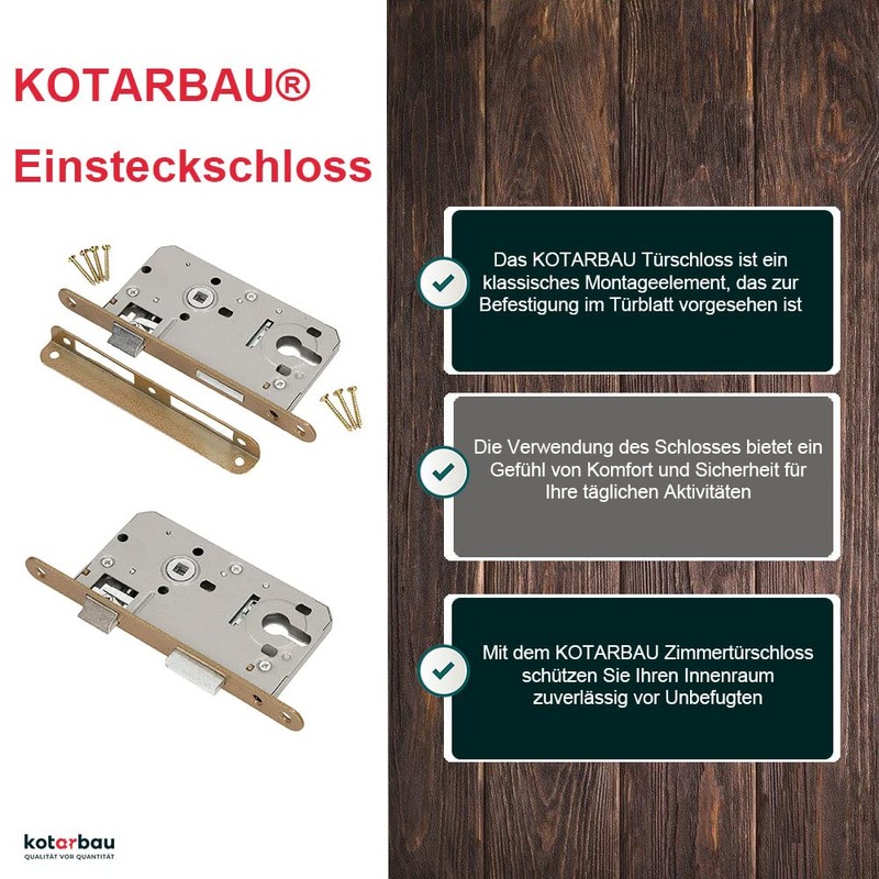 KOTARBAU® Interior Door Mortice Lock 72/50 mm for Profile Cylinder