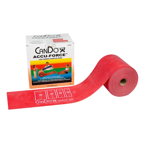 CanDo 10-5922 AccuForce Exercise Band, 50 yd Roll, Red-Light