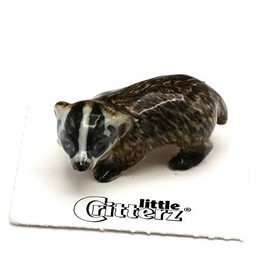 Little Critterz "Nocturnal American Badger Hand Painted Porcelain Figurine