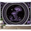 SCECALA Purple Mushroom Tapestry Boho Mandala Pattern with Purple Mushroom