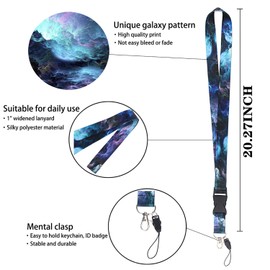 DMLSKY Blue Lanyard ID Badge Holder, with Safe Release Black Buckle & Metal Spring Clip Cool for Guy Adult Teen