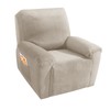 MAXIJIN Oversized Recliner Chair Covers Velvet Plush 4 Piece Stretch