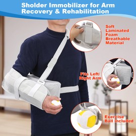 Mathgetin Shoulder Sling with Abduction Pillow - Arm & Shoulder Immobilizer Brace for Rotator Cuff Surgery, Dislocation, Broken Arm Injury Support for Men & Women