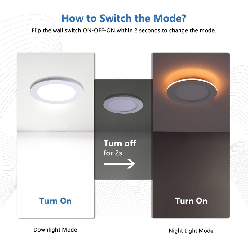 CycevSun 6 Pack LED Recessed Lighting 6 Inch with Night