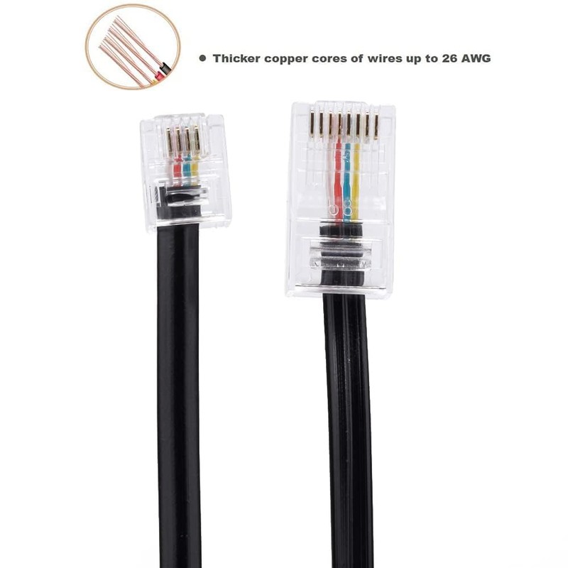 Vthahaby Telephone line(3 Pack) RJ45 to RJ11 Adapter Converter Cable