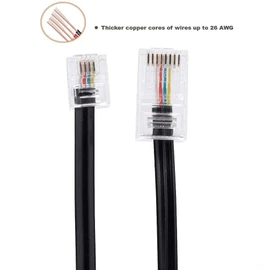 Vthahaby Telephone line(3 Pack) RJ45 to RJ11 Adapter Converter Cable RJ45 8P4C Male to RJ11 6P4C Male (3.3FT)