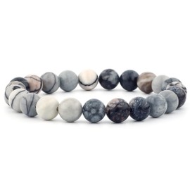 Vascavi Natural Gemstone Bracelet Chakra Stone Healing Stone Made in Germany Pearl Bracelet Approx. 19-20 cm Long Elastic