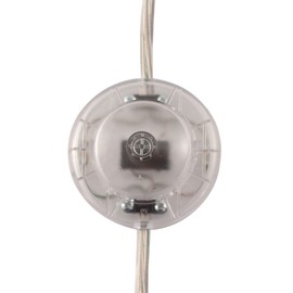 ElekTek Foot Press Switch in Line Push Button 65mm Diameter for 2 or 3 Core Flex Transparent