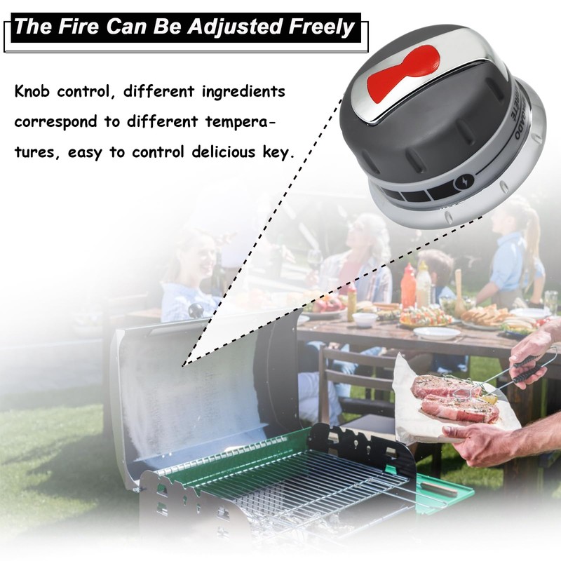 DEEKOOL Upgraded 88848 Gas Grill Burner Knobs, Compatible with Weber