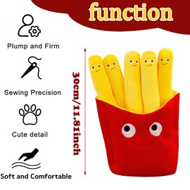 Fries Plush Doll, Fries Plush Pillow, Red And Yellow Snack Fries Shape Christmas For Kids Gift, Photography Props Home Decoration Festival Decor, Removable Plush Pillow World