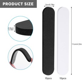 Lifethw Hat Size Reducer,Hat Sizer Reducer Insert,Self Adhesive Foam Tape for Adjusting Cap Fit - Applicable to hats (Black15 + White15, 4.33 x 0.78in)​