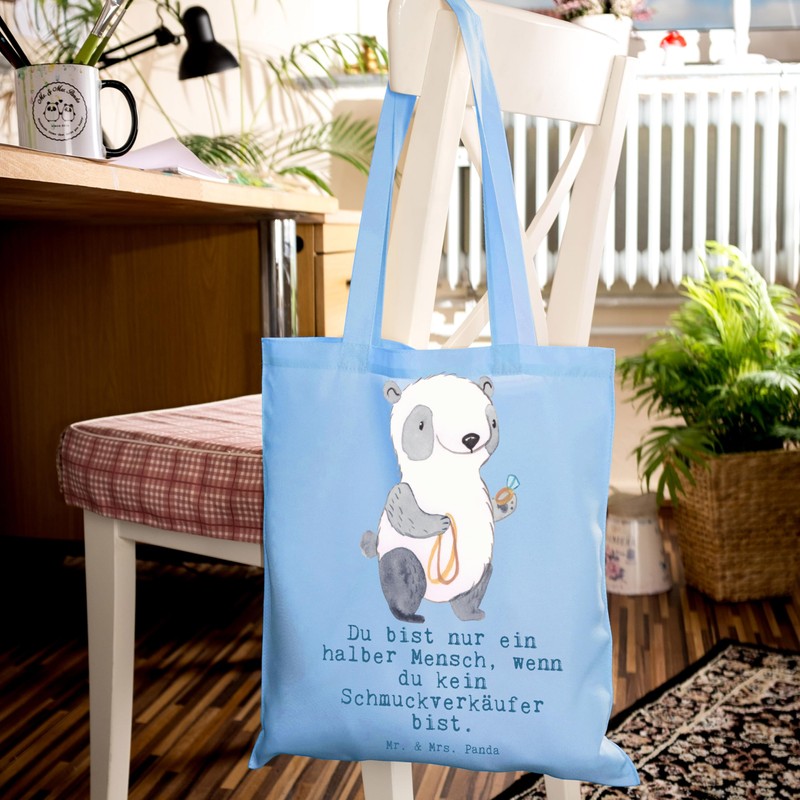 Mr. & Mrs. Panda Tragetasche Schmuckverkäufer Herz - Geschenk, Ausbildung,