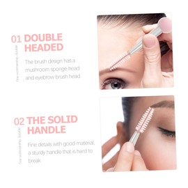 IWOWHERO 6pcs 2-in-1 Makeup Brush Set Eyebrow Eyelash Sponge Makeup Applicator Sponge Soft Material Double Head Brush Kit