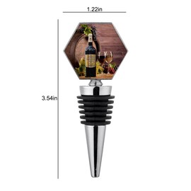 2 Pack Sublimation Blank Wine Bottle Stoppers, Reusable Wine Stoppers Aluminum Heat Transfer Red Wine Stoppers DIY Blank Wine Accessories for Gift, Bar, Party, Wedding(Hexagon)