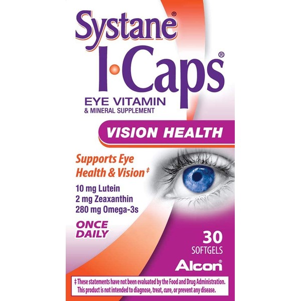I-Caps Eye Vitamin & Mineral Supplement, Lutein & Omega-3, Softgels - 30 ea (Pack of 2)