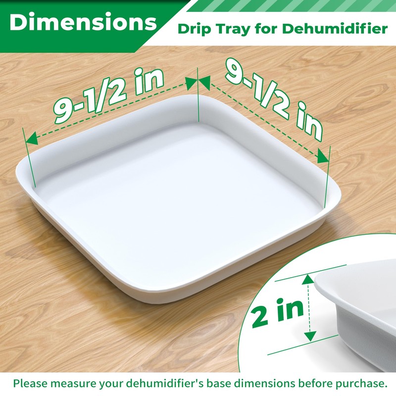 Forestchill Drip Tray for Dehumidifier, 9.5" x 9.5" x 2"