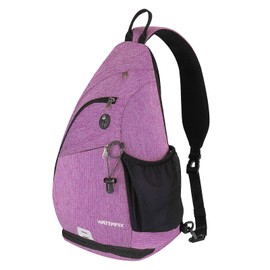 Waterfly sling bag, crossbody backpack, rucksack with adjustable shoulder strap, perfect for outdoor sports, hiking, cycling, mountaineering, travelling, purple