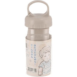 Fuji Boeki 29374 Cool Towel with Portable Bottle, Cooling Towel, UV Heatstroke Prevention, Pastel Color, Width 11.8 x Depth 0.04 x Height 39.4 inches (30 x 0.1 x 100 cm), Light Gray
