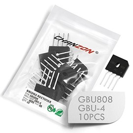 (Pack of 10 Pieces) Chanzon GBU808 Bridge Rectifier Diode 8A 800V GBU-4 (SIP-4) Single Phase Full Wave 8 Amp 800 Volt Electronic Silicon Diodes