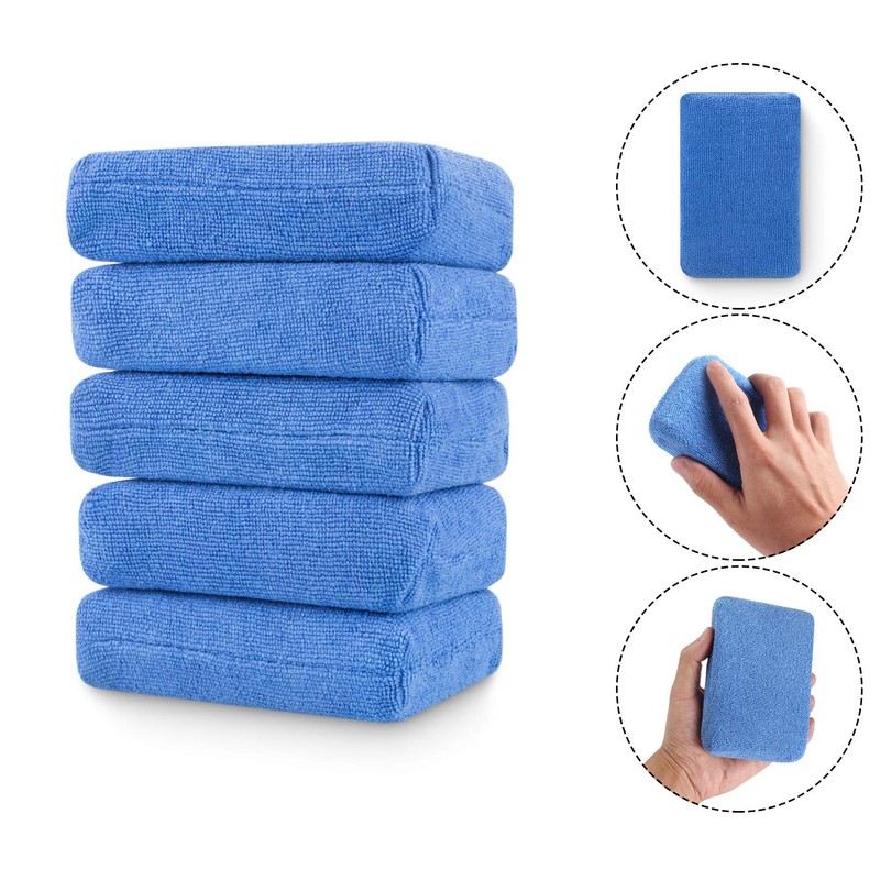STARVAST Microfiber Sponge Applicators - Pack of 10 Sponges Wrapped