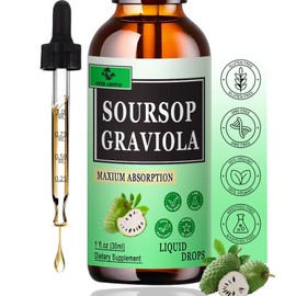 Soursop Leaves 1500mg Soursop Fruit 500mg - Soursop Liquid Drops for Cell Support for Women & Men - Soursop Bitters Liquid for Immune Support & Digestive Health - Soursop Graviola Complex Supplements