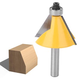 Shank Folding Milling Cutter, 8 mm Shank Chamfer Edge Milling Cutter with Bearing, Milling Cutter for Woodworking (30°)