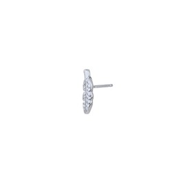 Vanbelle Sterling Silver Jewelry - Rhodium Plated with 925 Stamp - Trendy Minimalistic Feather Stud Earring for Women and Girls