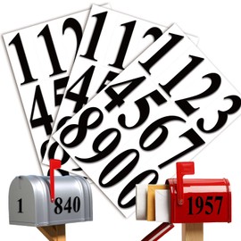 Die Cut Black Vinyl Numbers Stickers 4 Inch Self Adhesive - 3 Sets - Premium Decal for Mailbox, Signs, Window, Door, Cars, Trucks, Home, Business, Address Number, Indoor or Outdoor