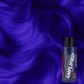 MANIC PANIC Shocking Blue Color - Amplified - Semi Permanent Hair Dye - Dark Blue Color with Purple Undertones - For Dark & Light Hair - Vegan, PPD & Ammonia-Free - For Coloring Hair on Women & Men