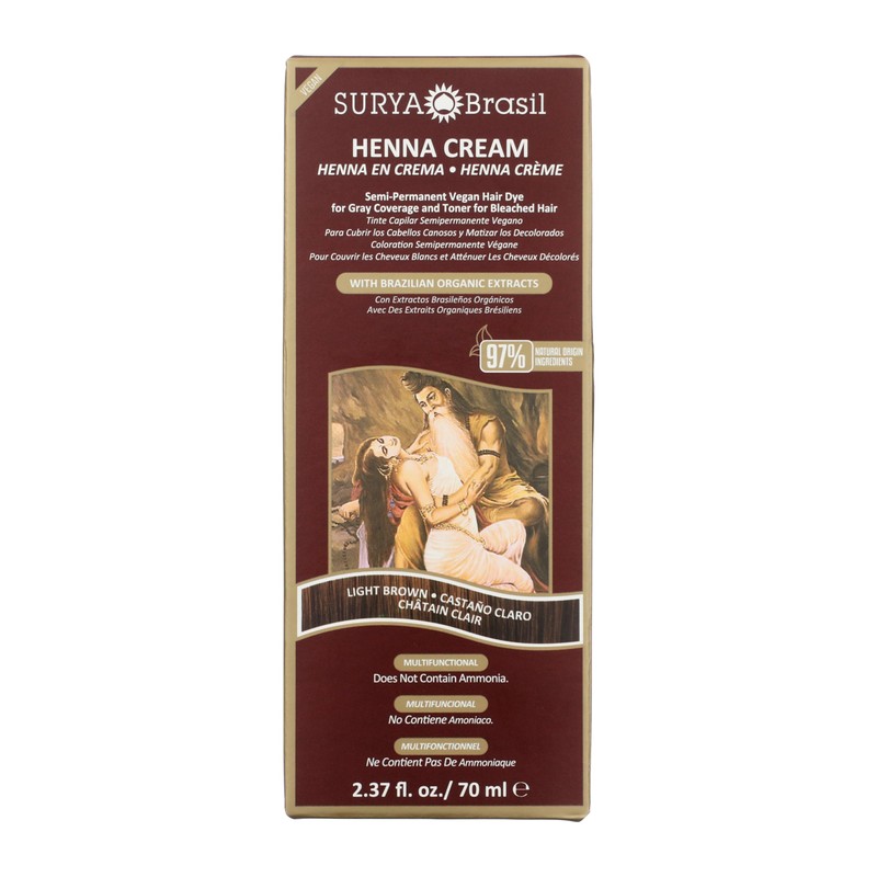 Henna Light Brown Cream Surya Nature, Inc 2.31 oz Cream