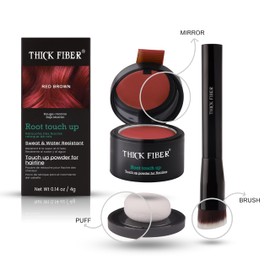THICK FIBER Root Touch Up Puder, Root Cover Up Haaransatzpuder für dünnes Haar – Wasser- und schweißresistentes Haarausfall-Abdeckset mit Haarpuder für Frauen mit dünner werdendem Haar, inkl. Pinsel (